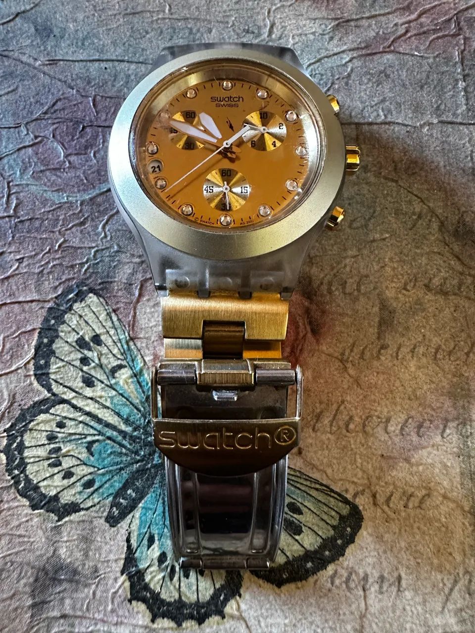 Relogio Swatch Dourado - Foto 4