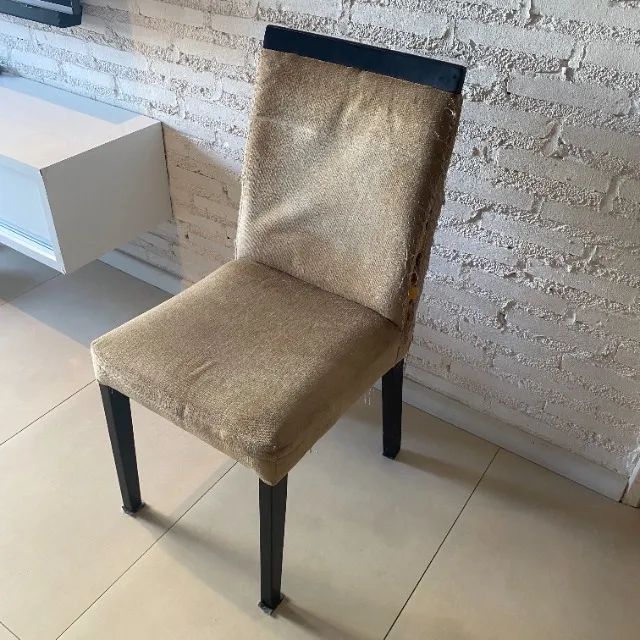 Rf351 Cadeira madeira 1 unidade para mesa sala jantar indicada pra reforma estofado  - Foto 5