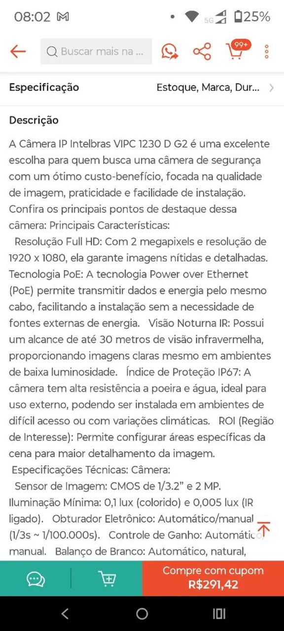 Câmera de segurança Intelbras - Foto 5