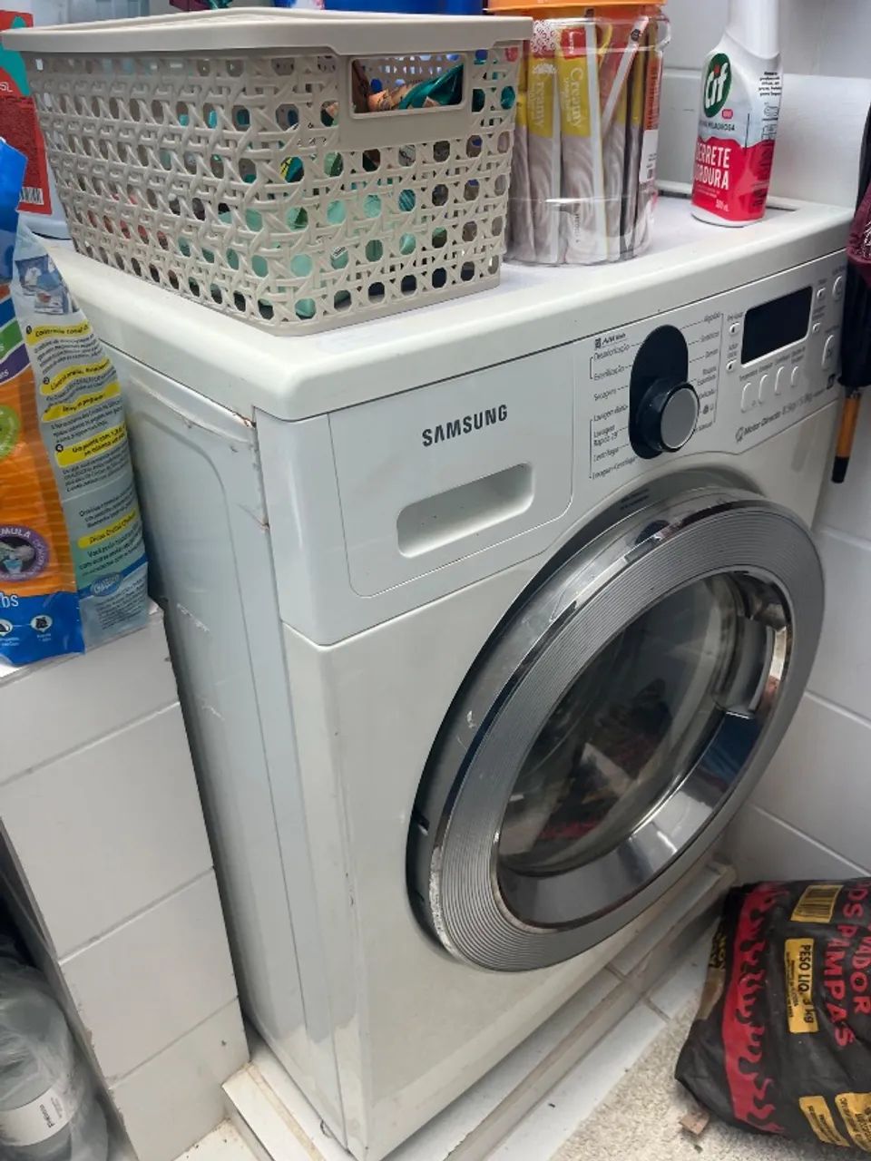 Máquina lava e seca Samsung com defector - tambor quebrado - 110v