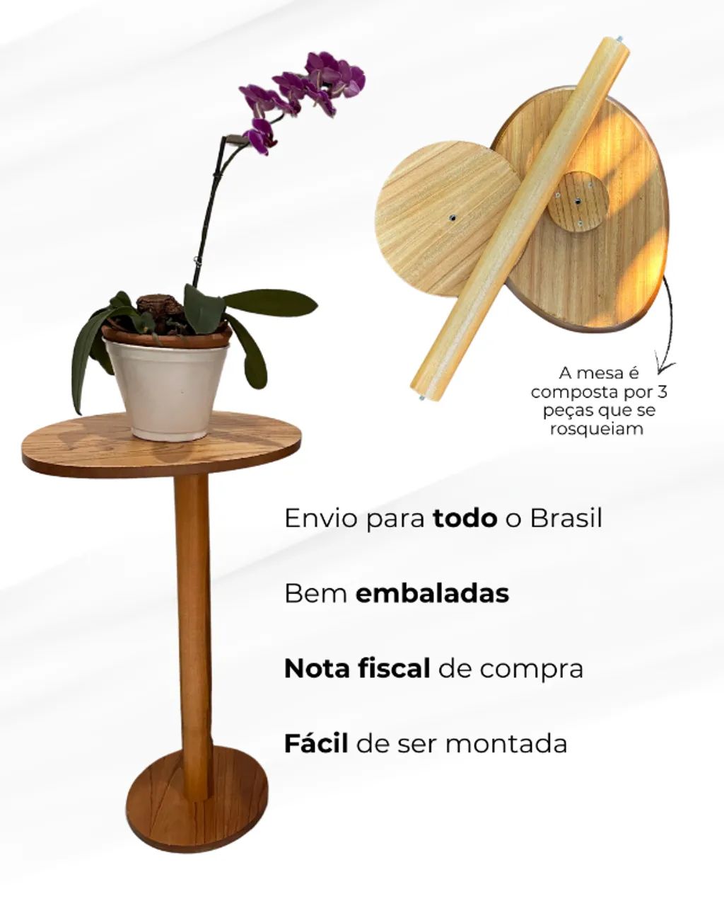 mesinha monopé lateral orgânica  - Foto 4