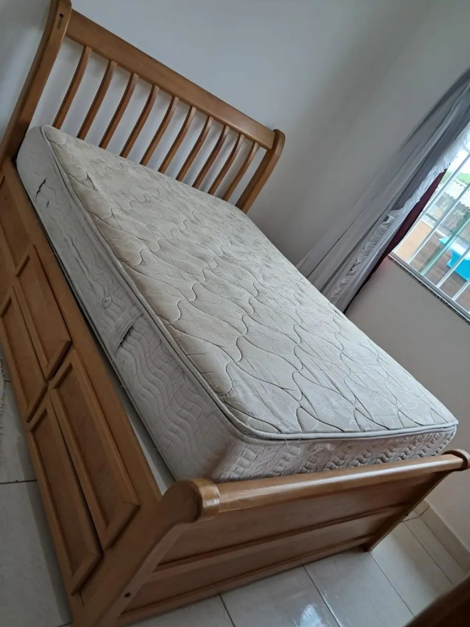 Cama MADEIRA + COLCHÃO  - Foto 4
