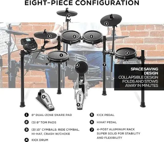 Bateria Eletrônica Alesis Nitro Mesh Kit - Completa - Foto 2