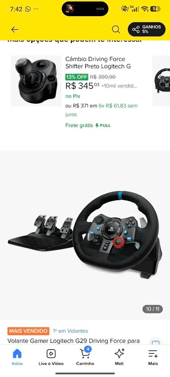 Volante Logitech G29 + cockpit - Foto 3