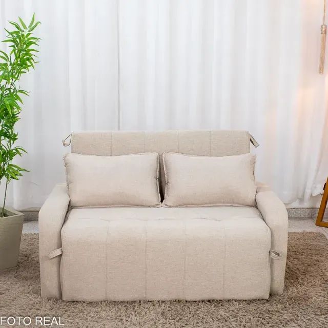 Sofá Cama Amora  1,40m  Linho   Novo  Pronta Entrega - Foto 4