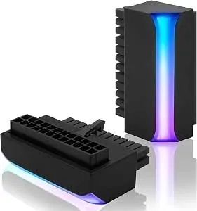KIT | Adaptador Conector para Placa Mãe 24P ATX ARGB 90 Graus KIT