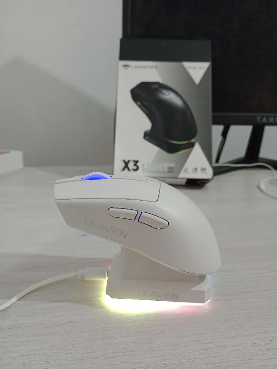 MOUSE X3 BRANCO NOVO - Foto 2