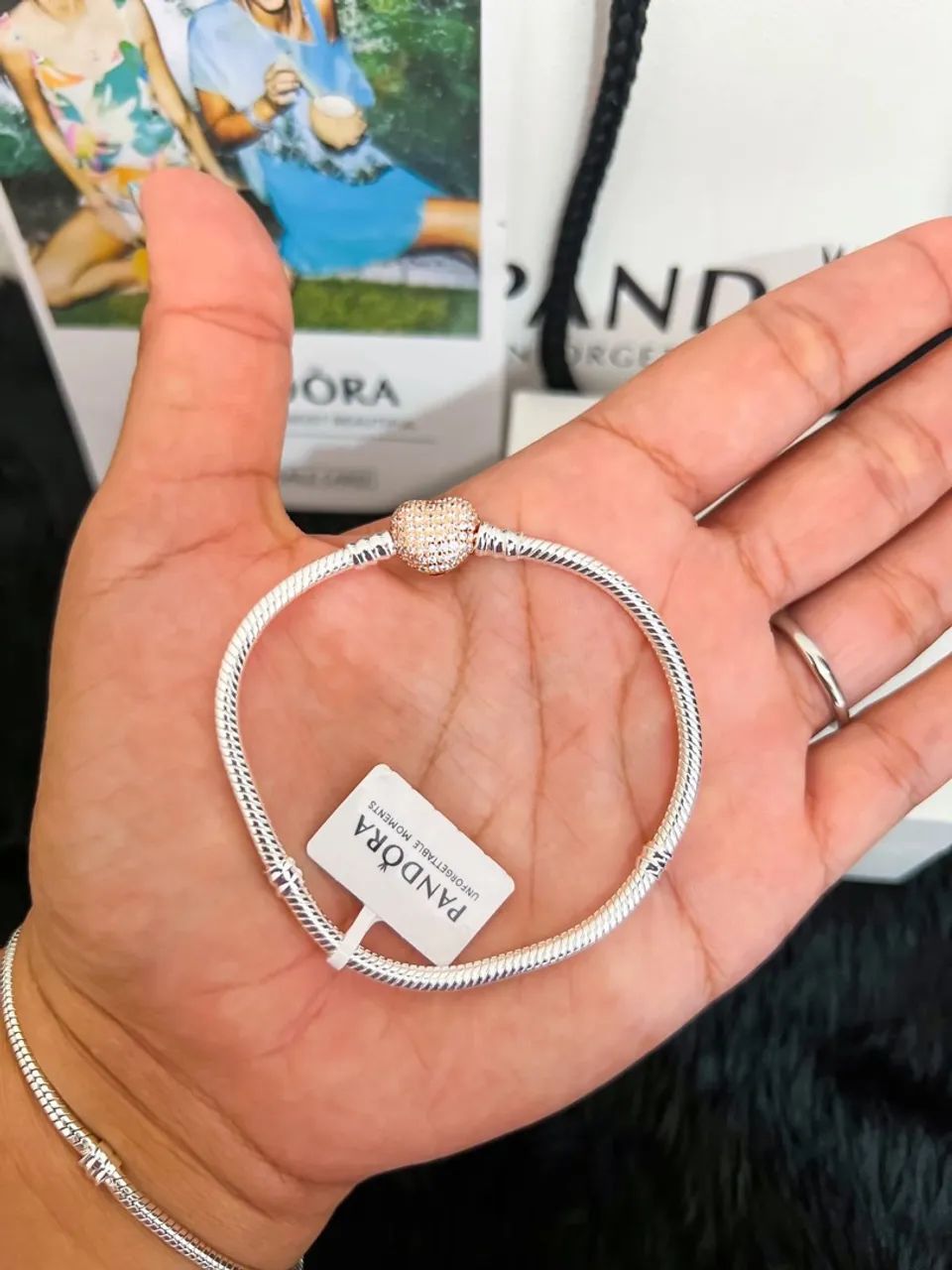 Pulseira Pandora coração rose  - Foto 2