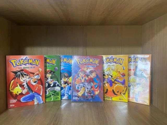 Coleção Mangá Pokémon 6 Volumes | Pokemon Red Green Blue + Yellow