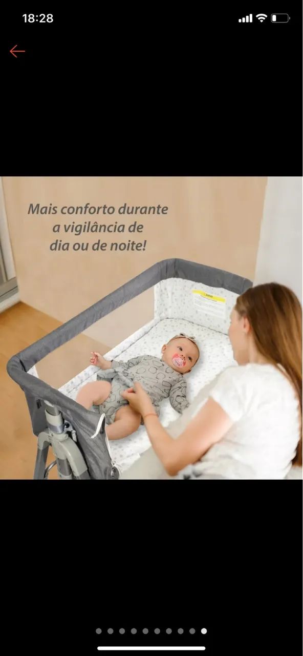 Berço Portátil com mosquiteiro e cesto  - Foto 2