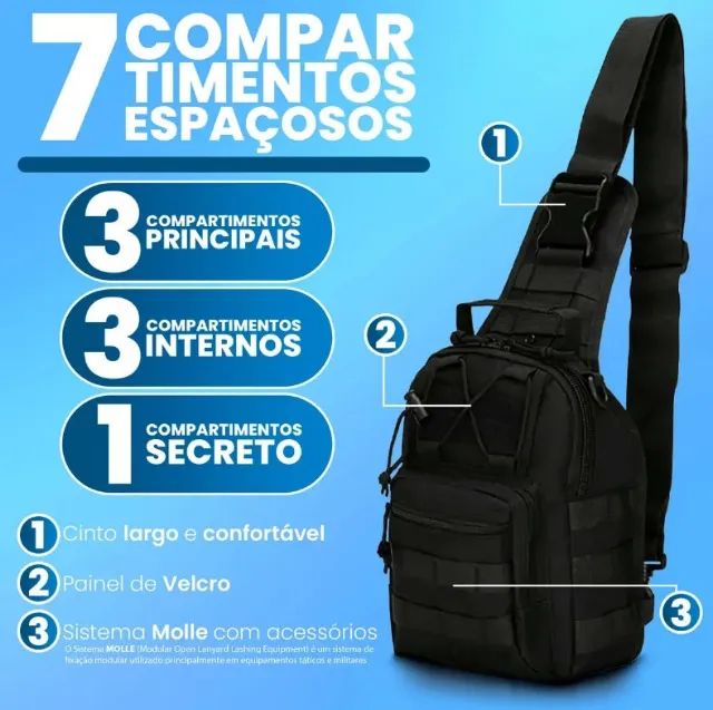 Bolsa Transversal Peito Ombro  - Foto 4