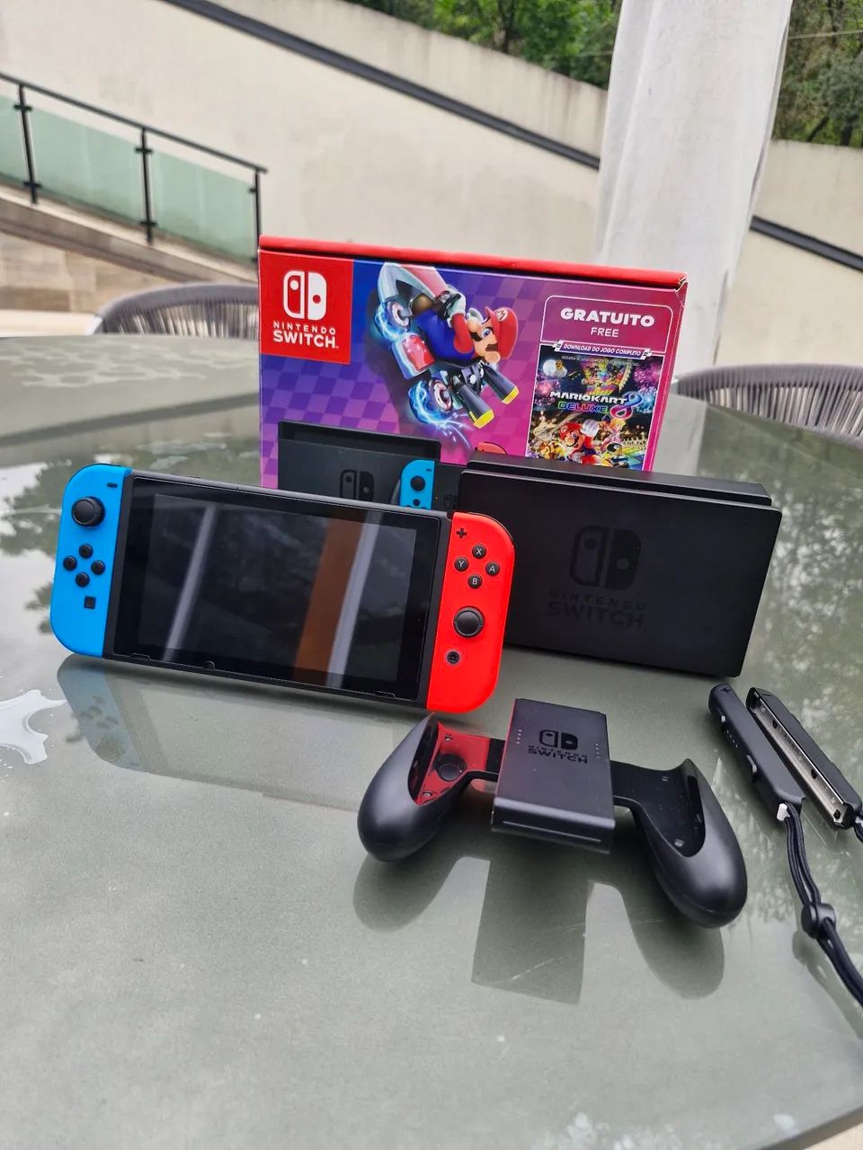 Nintendo Switch Neon + Caixa + Dock + Case e Acessórios | 1 Ano de Uso - Foto 2