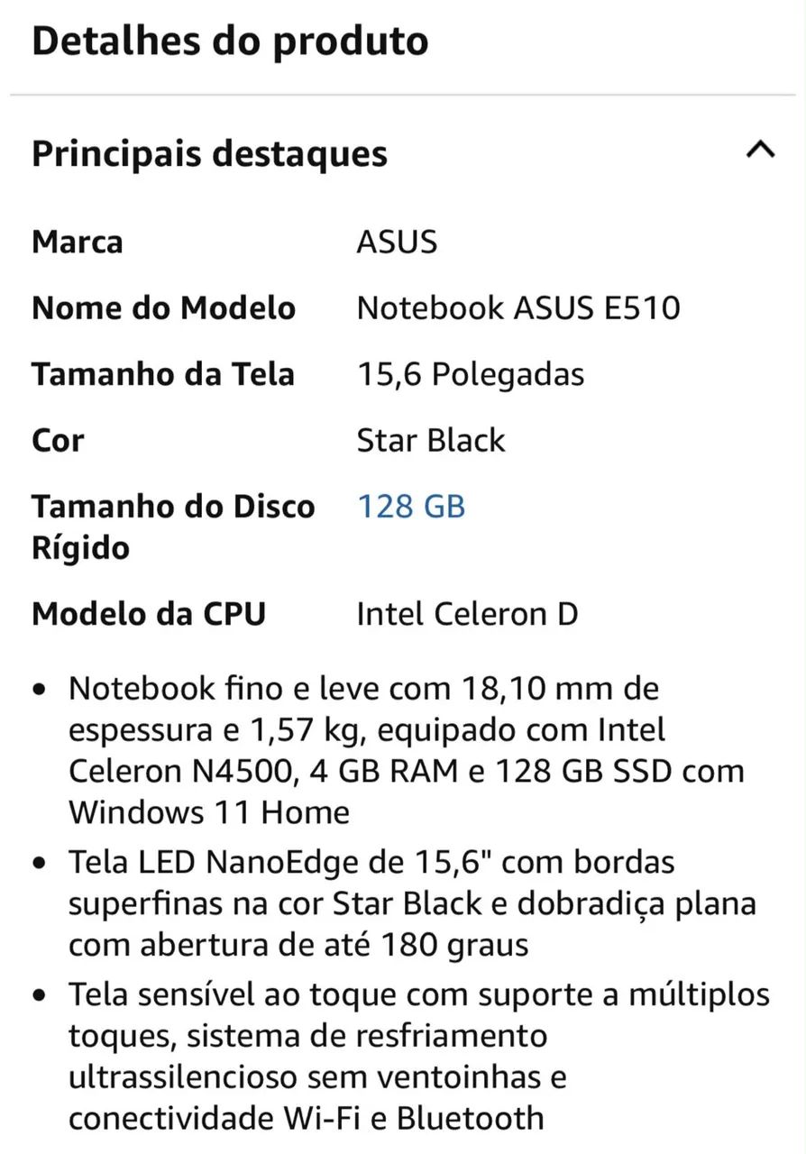 Notebook ASUS E510 - Foto 3