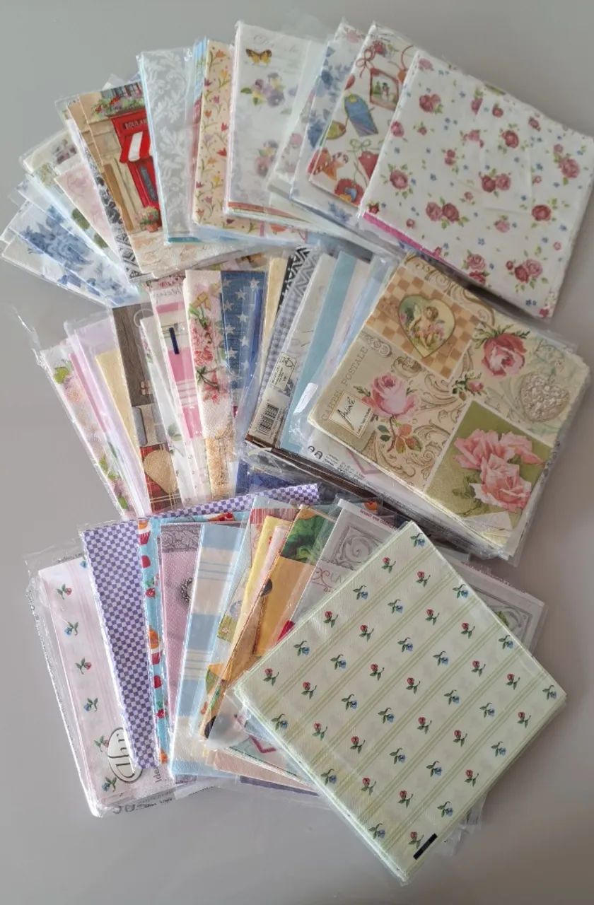 Kit 190 Guardanapos para Decoupage Artesanal