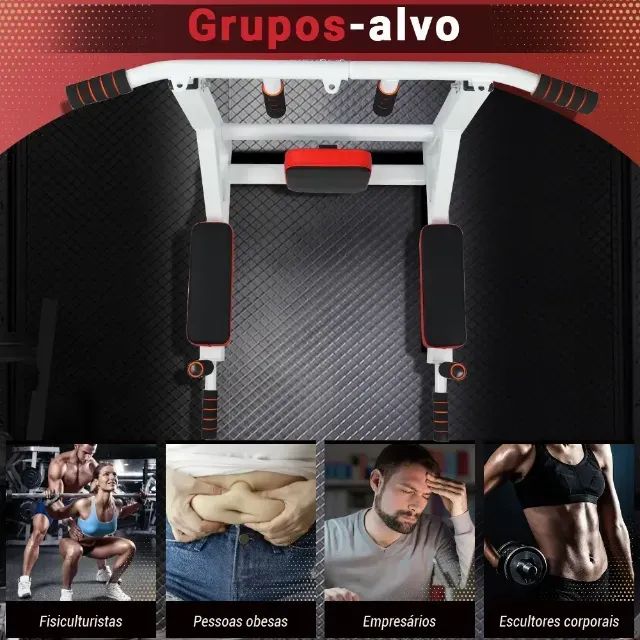 Paralela Abdominal E Tríceps Com Encosto + Barra Fixa Mista - Foto 4