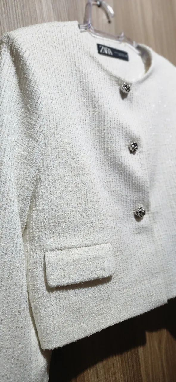 Casaco blazer branco zara gg - Foto 3