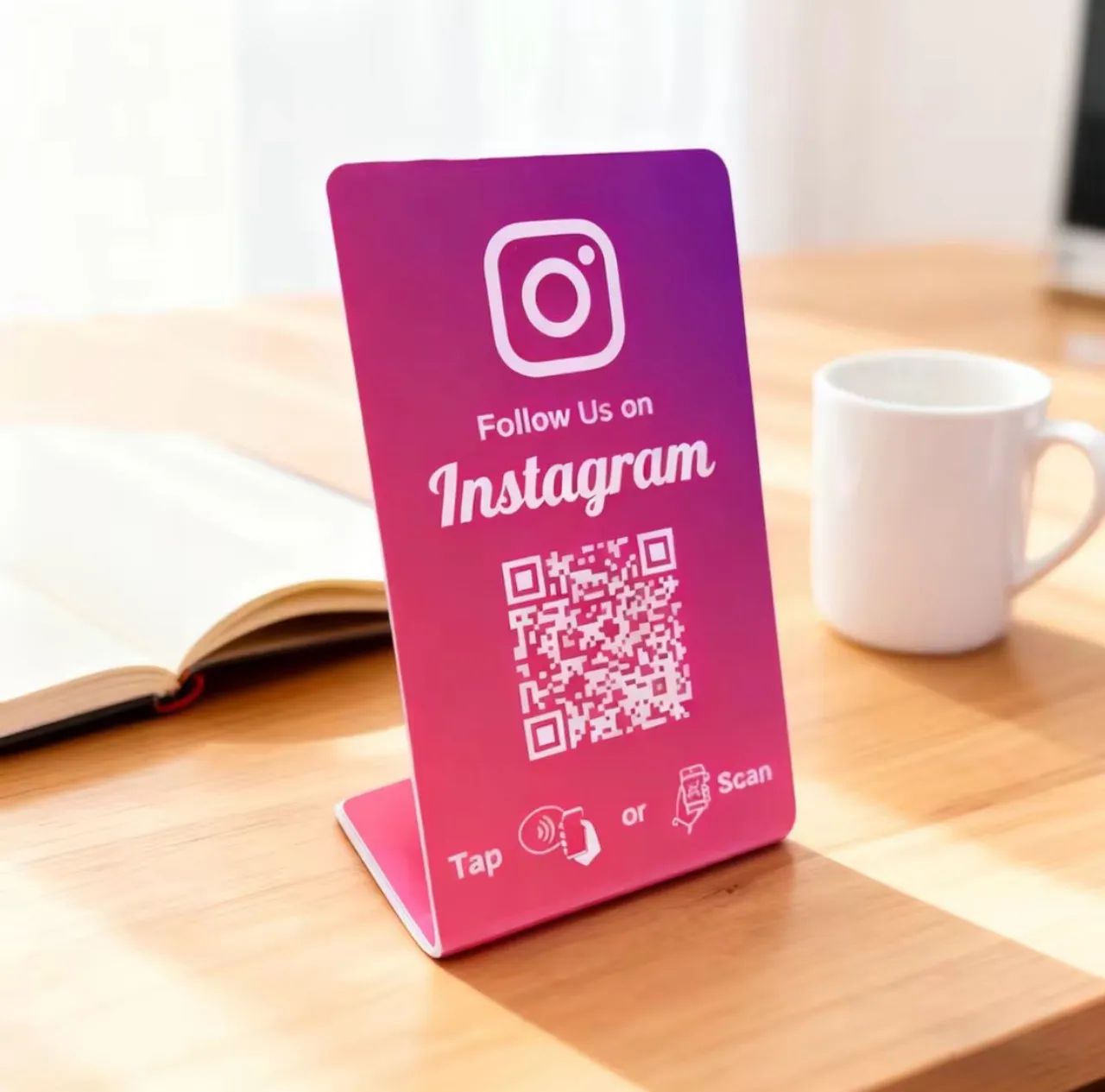 Placa e Adesivo NFC tap para Google e Instagram 