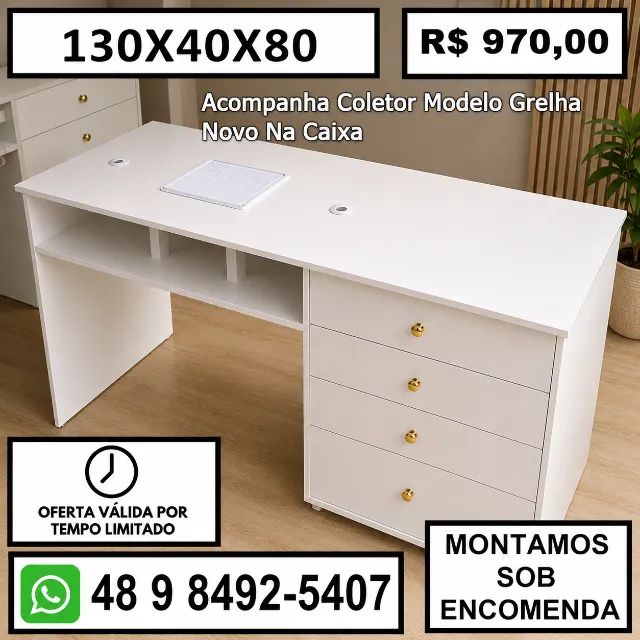 Mesa Estudio Nail designer com o Menor preço do Brasil  - Foto 3