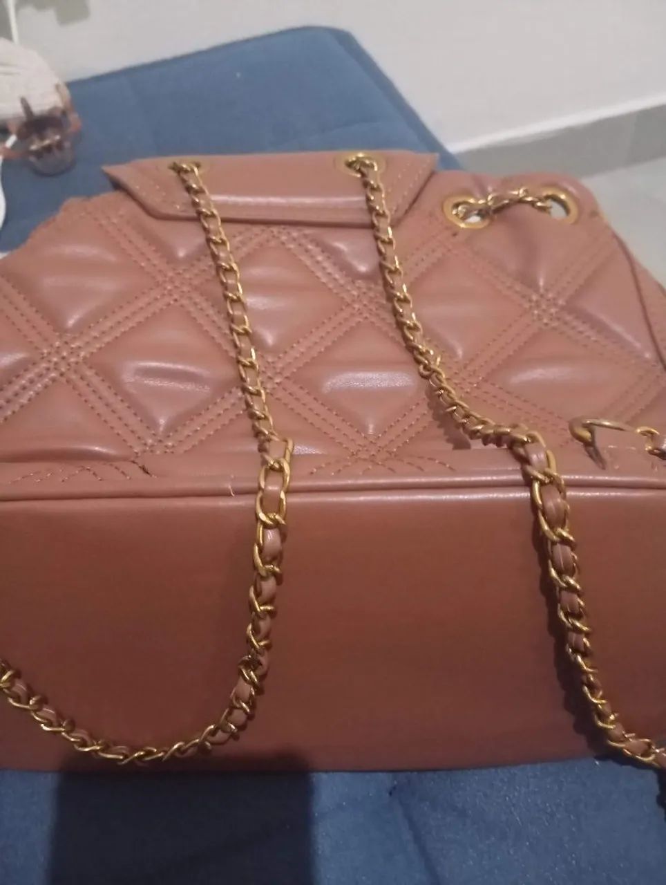 Bolsa tipo mochila Santa Lolla marrom  - Foto 3