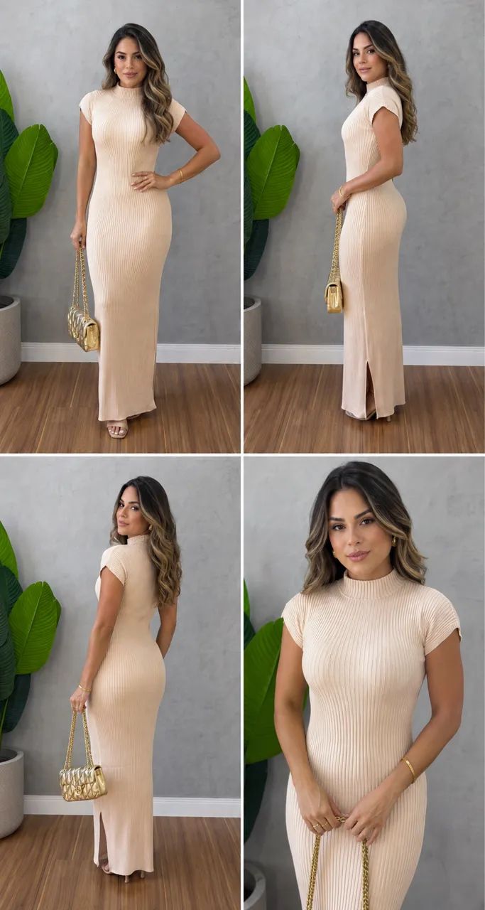 Vestido tricô modal