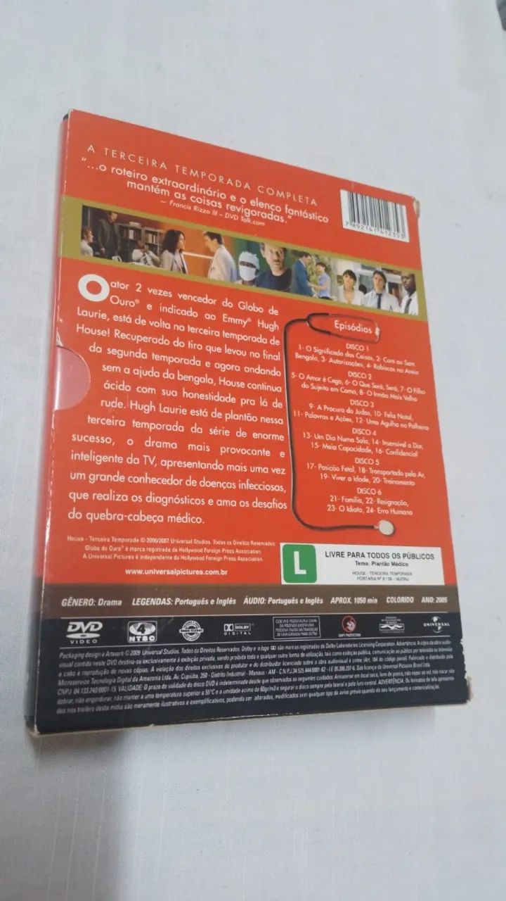DVD Box House - Terceira Temporada - 6 Discos ( 25330 ) - Foto 3
