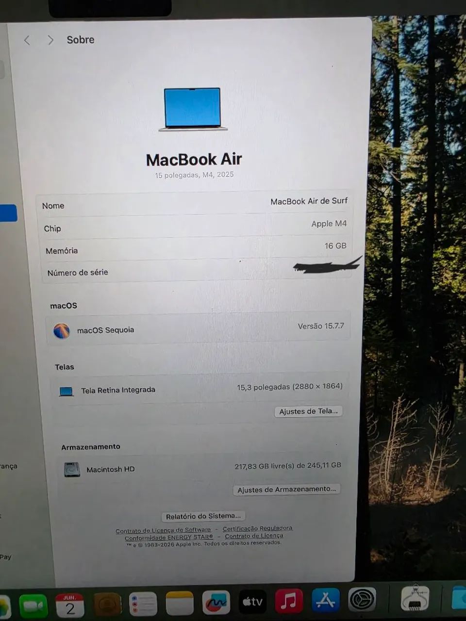 Apple macbook air 16 polegadas m4 16gb 256ssd top  - Foto 2