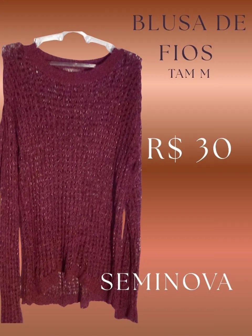 Blusa de fios tricotada tam M
