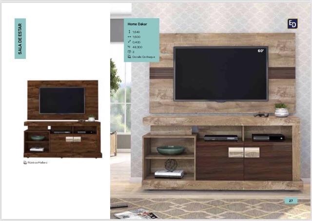 Rack + Painel Clássico p/ Tv até 60 Polegadas