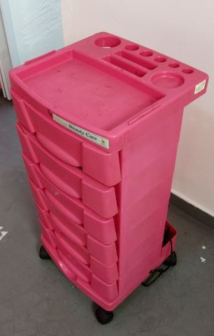 Carrinho Auxiliar Para Cabeleireiro Dompel Beauty - Rosa - Foto 2