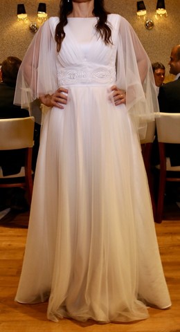 Vestido de noiva branco, NOVO, cetim bucol e tule francês
