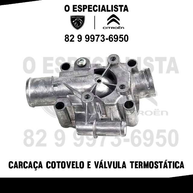 Carcaça cotovelo e válvula termostática C3 C4 Aircross Xsara 206 207 307 Hoggar