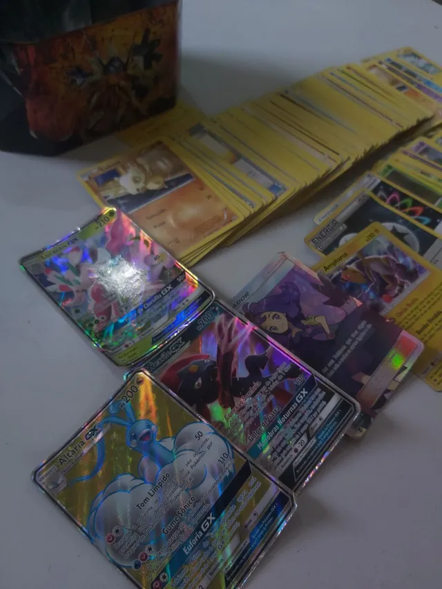 Carta Pokémon Lendário Ho-oh Gx Rainbow Lote 50 Cartas