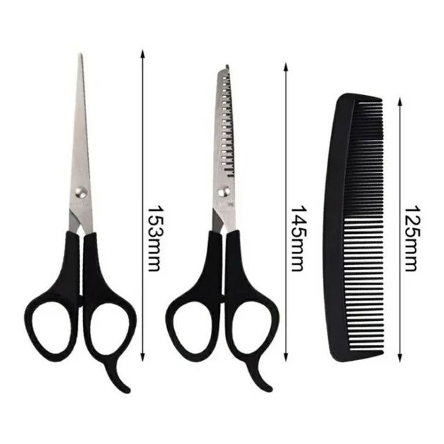 Kit 2 Tesouras Reta E Dentada com Pente cortar cabelo promoção  - Foto 4