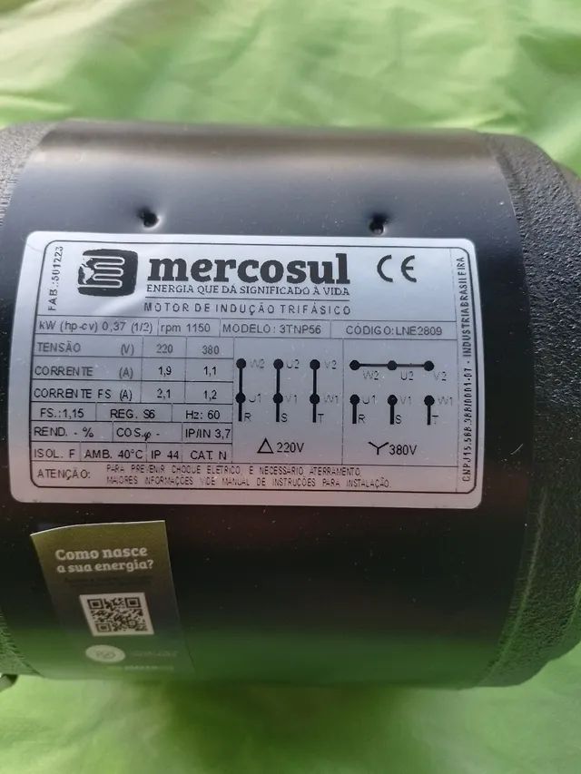 Motor trifassico 1/2 cv ventilador  aviário industris - Foto 4