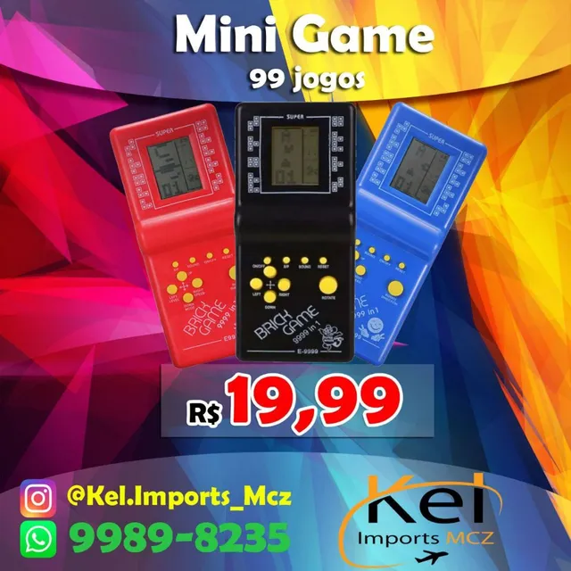 Mini Game Portátil Brink Games Retro 9999 Jogos - Mini Game Infantil de  Bolsa
