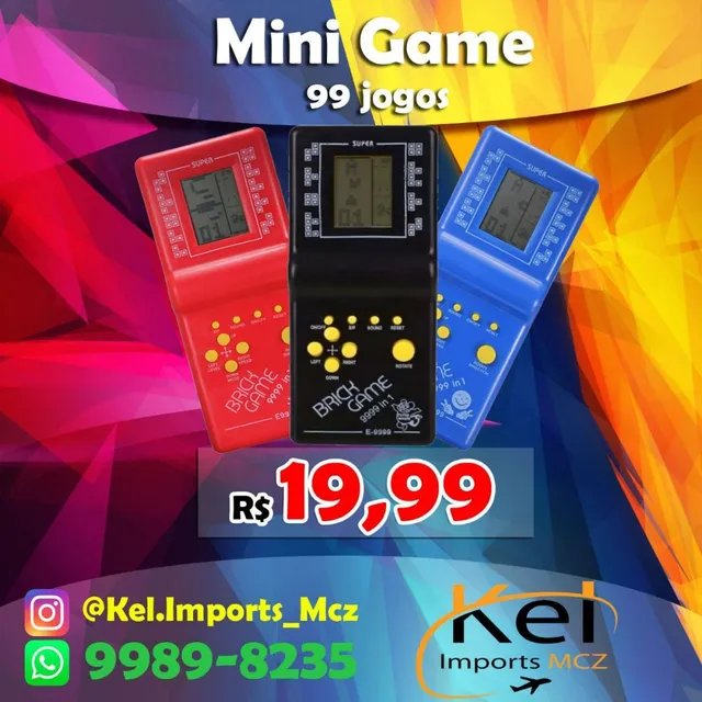 Mini Game Retro Antigo Portatil 132 Jogos Tetris Cobra Sapo Corrida  Acompanha Pilha