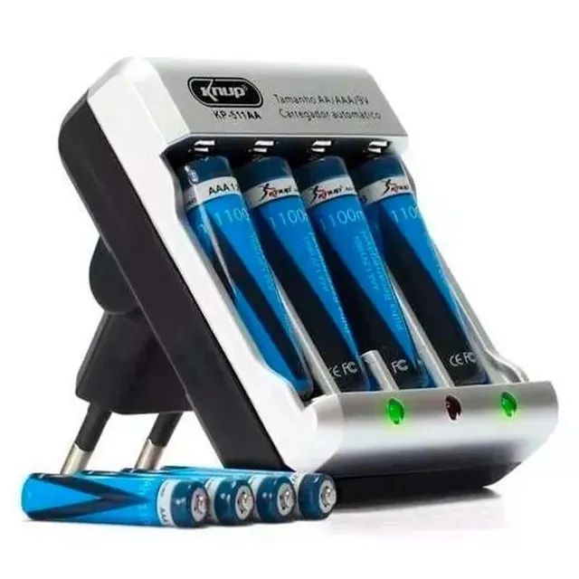 Super carregador de pilhas com 4 pilhas aa de brinde completo controle vídeo game  - Foto 2