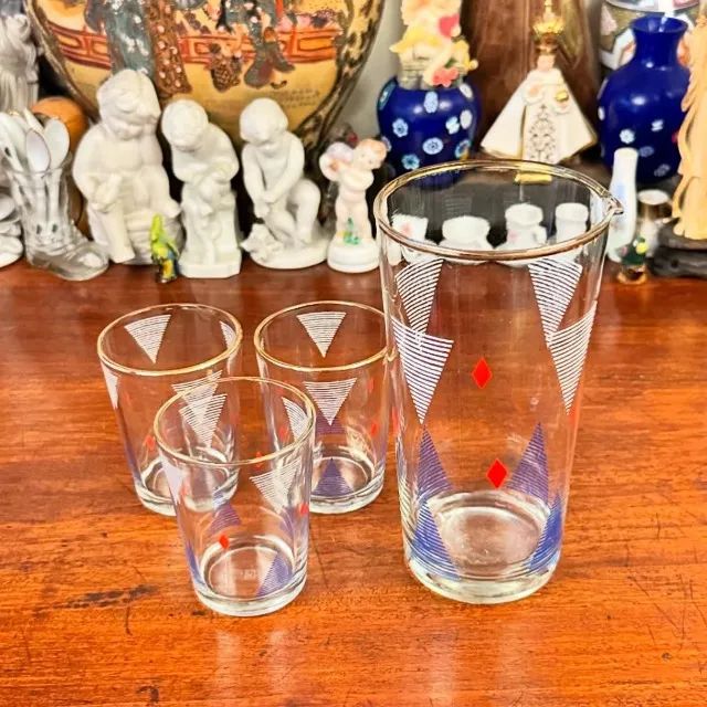 Elegante conjunto antigo em vidro. - Foto 3