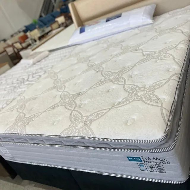 Cama box e colchão queen size pro max maximo confort