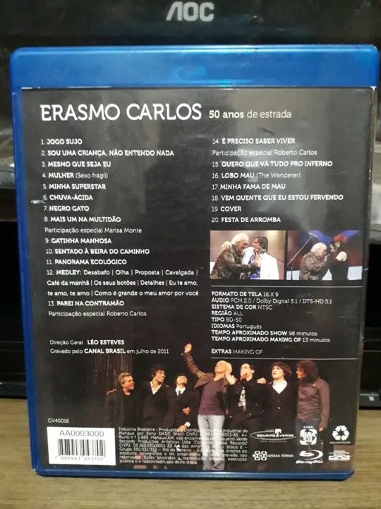 Blu-ray Show Erasmo Carlos - 50 anos de estrada (Ao Vivo) - Foto 2
