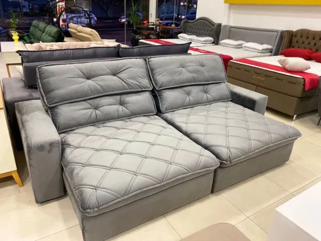 Sofá Aspem - 2,90 Molas Ensacadas Veludo  - Foto 2