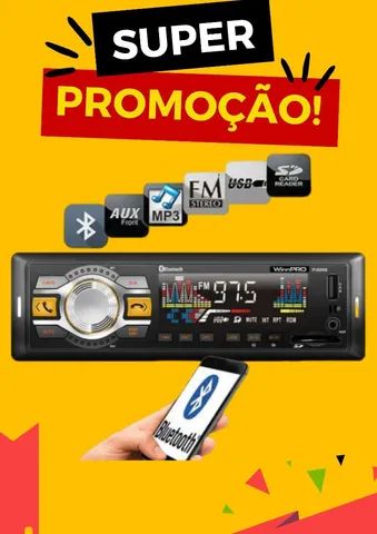 RÁDIO SOM AUTOMOTIVO BLUETOOTH FM MP3 USB SD AUX Produto novo<br>