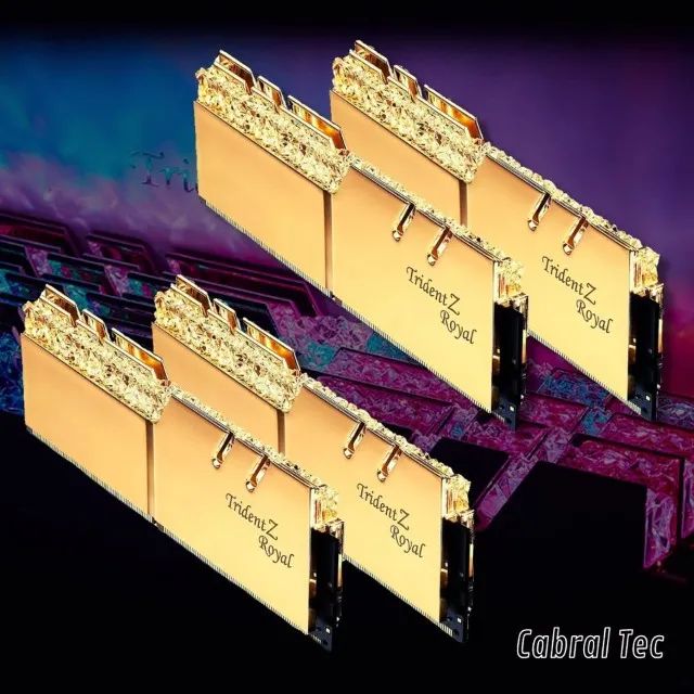 Memoria G.Skill Trident Z Royal 32GB RGB (4x8) DDR4 3600Mhz Dourada - Foto 2