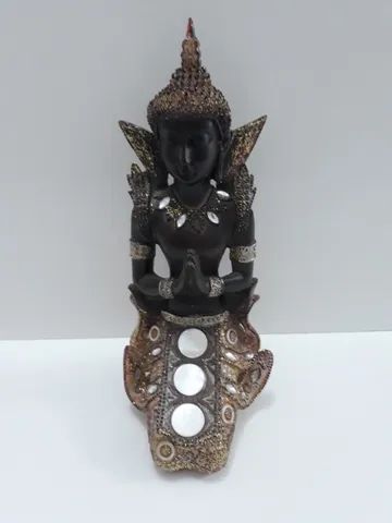 1 buda de resina na cor verde/dourado - 1 buda indu de resina - novos - na caixa - Foto 2