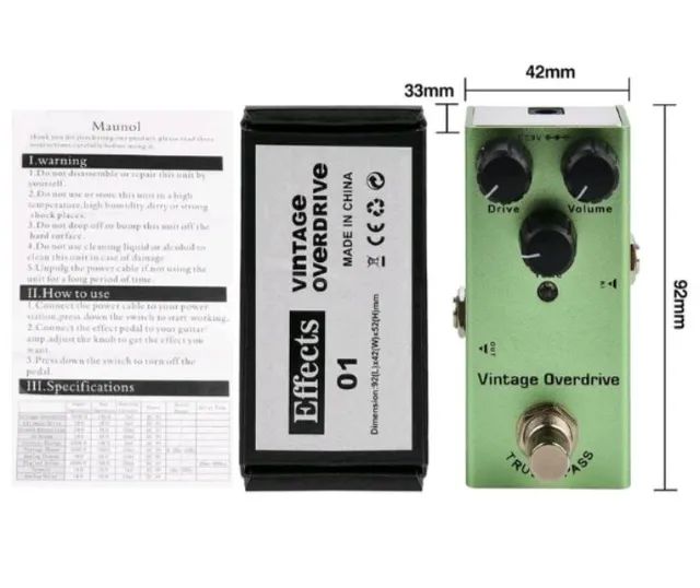 Pedal de Efeito para Guitarra Vintage Overdrive - Foto 6