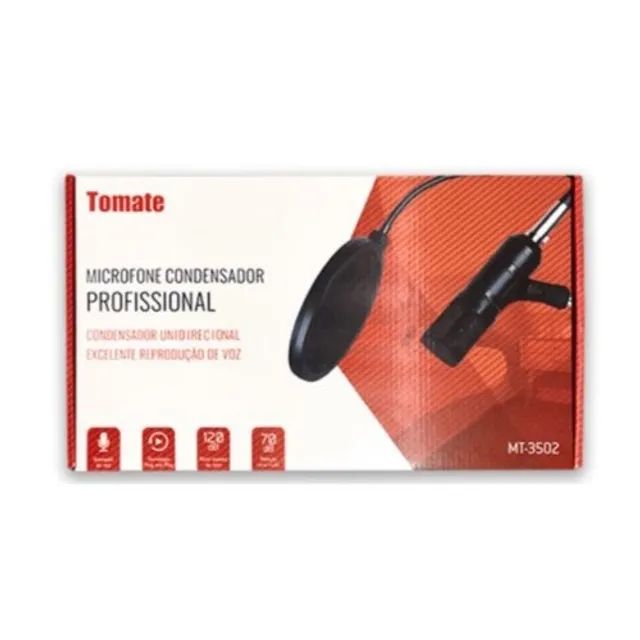 Microfone Profissional Condensador Mt-3502 Tomate 120db