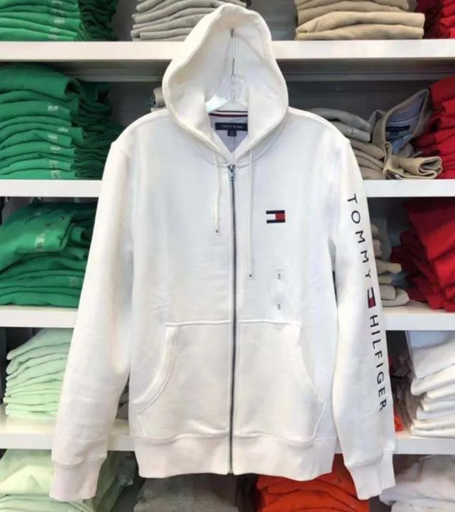Casaco de Moletom Tommy Hilfiger Branco - Foto 5