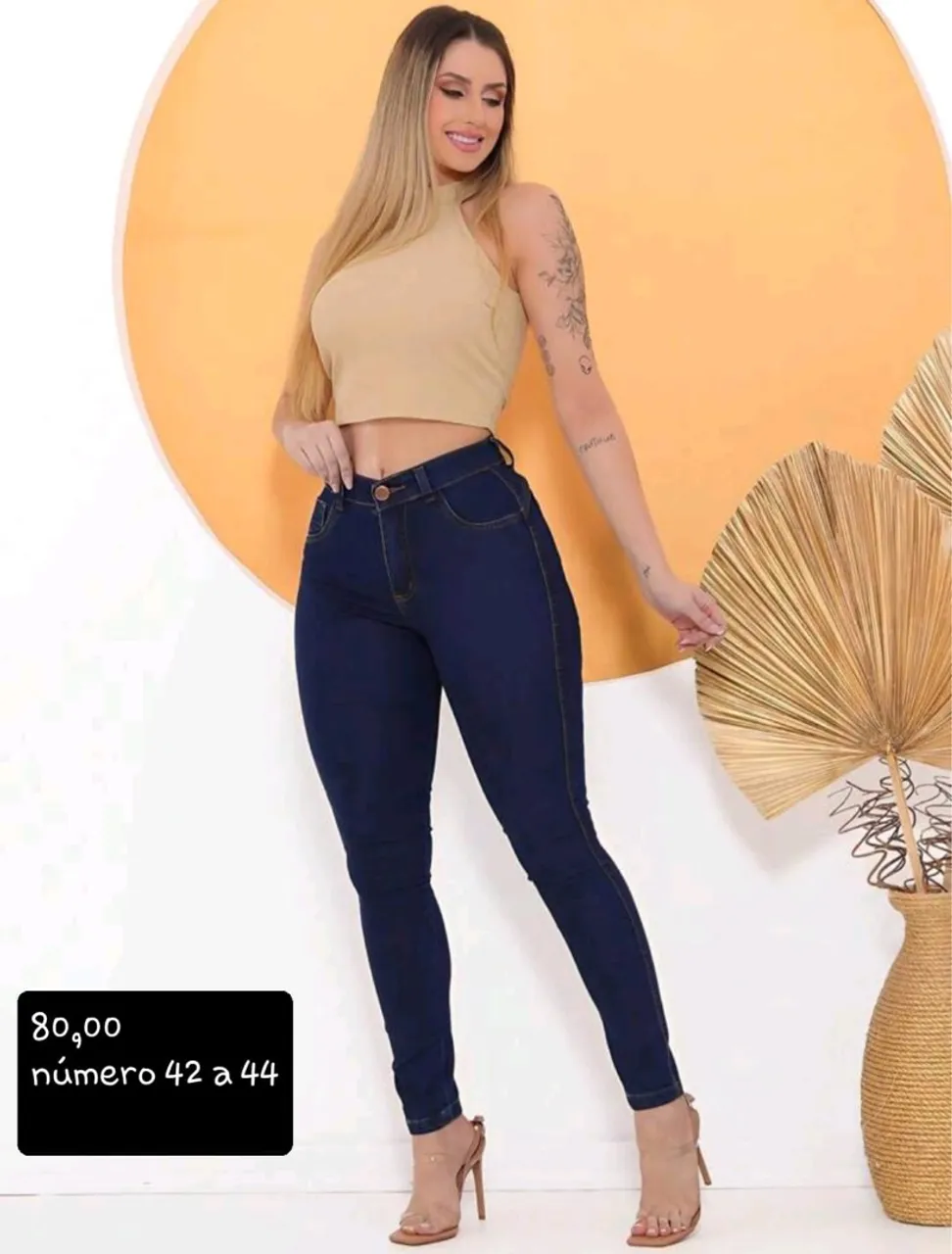 Calça Jeans Skinny Azul Escuro - Tamanho 42 e 44
