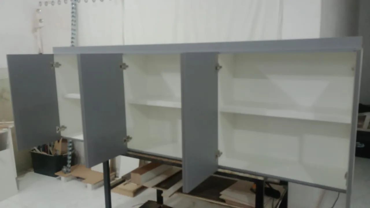 Armário aéreo 2,00 cinza supremo 100% MDF  - Foto 3