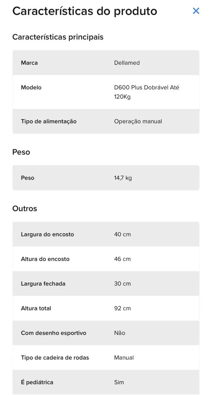 Cadeira de Rodas Alumínio Dobrável até 120kg (Nova) - Foto 5